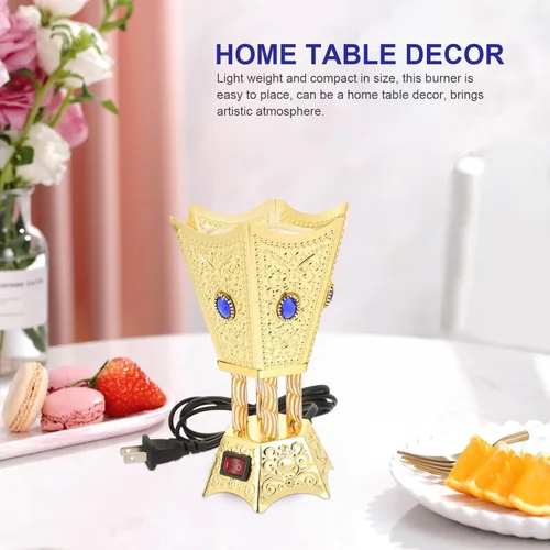 Miniatura 3 de FOMIYES Quemador de incienso eléctrico, estilo Oriente Medio, incensario portátil para oficina y decoración del hogar, ideal para yoga, spa