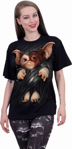 Miniatura 3 de WB Studio - Gremlins - Gizmo - Camiseta con estampado frontal Negro