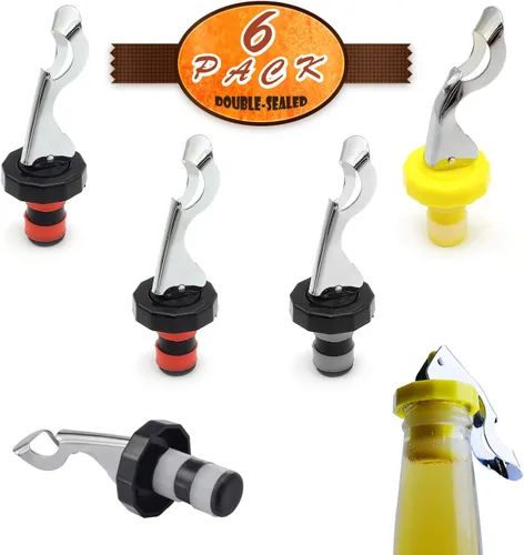 Miniatura 10 de Paquete de 5 tapones para botellas de vino para botellas de vidrio, tapones de botella de soda y Coca-Cola para champán, bebidas carbonatadas