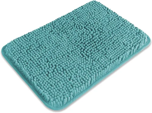Miniatura 364 de Alfombra de baño pequeña de 12 x 18 pulgadas, lavable y absorbente, antideslizante, alfombra de baño de felpilla gruesa y suave para baño, ducha