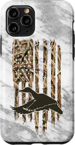 Miniatura 26 de Funda de caza de caza para iPhone 13 Pro Max con diseño de camuflaje gris y bandera de Estados Unidos