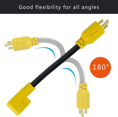 Miniatura 5 de Cable adaptador de generador RV de 3 clavijas, NEMA L5-30P a TT-30R, adaptador de generador a RV de 30 amperios y 125 V con cable SJTW 10/3 de 1