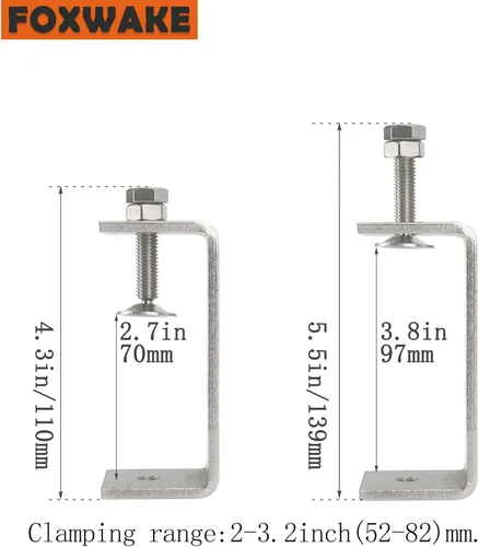 Miniatura 3 de Abrazaderas C de acero inoxidable de 3.2 pulgadas para montaje, abrazadera en U de metal resistente para trabajo de metal, abrazadera de escritorio