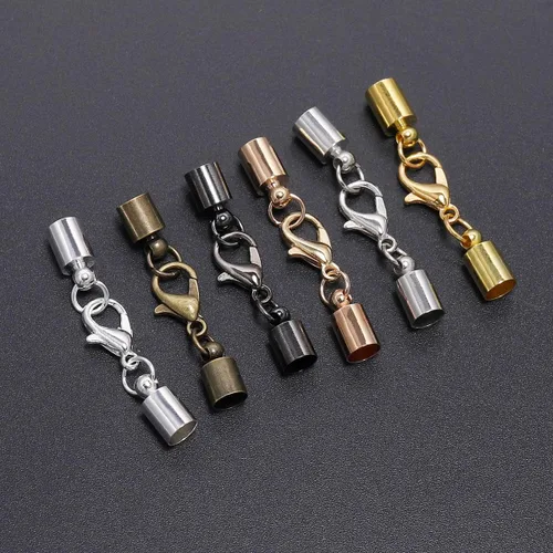 Miniatura 6 de 10 unidades / lote de tapas de extremo con cierre de langosta de cuero para pulsera de langosta cierres de langosta ganchos de 0.394 a 0.394 Dorado