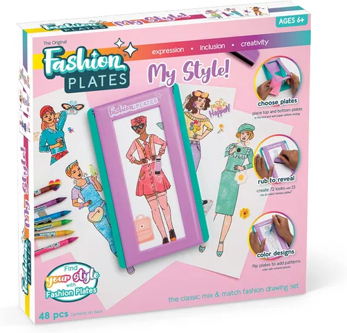 Miniatura 8 de Fashion Plates Disney Princess - Kit de dibujo para mezclar y combinar, artes y manualidades, colorear, suministros de arte, suministros