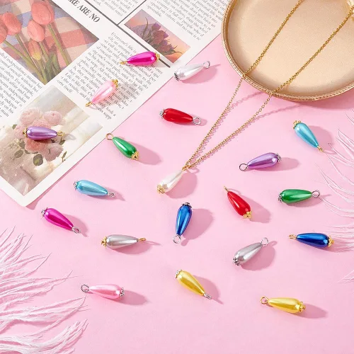 Miniatura 3 de Colgantes de perlas colgantes de perlas colgantes de perlas de plástico ABS colgantes de perlas de imitación para hacer collares, accesorios