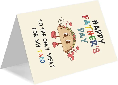 Miniatura 5 de Taco - Tarjeta de regalo para el día del padre de parte de la esposa, regalo feliz del día del padre para marido novio, tarjeta divertida del día