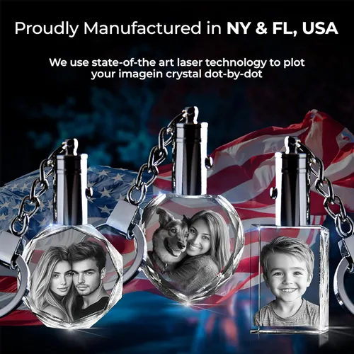 Miniatura 4 de 3D innovation Llavero de cristal personalizado con luz LED, llavero grabado con láser 2D personalizado, grandes regalos personalizados