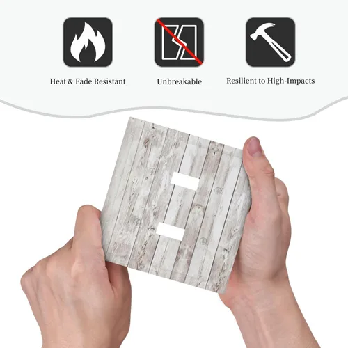 Miniatura 98 de Placa Decorativa de Pared de Granja Rústica con Cuerno de Madera para Puerta de Granero 1 Banda Duplex Cubiertas de Toma Eléctrica Soltera