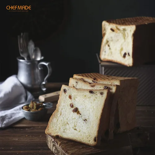Miniatura 6 de CHEFMADE Caja tostadora con tapa, a rayas o estructura lisa, antiadherente, Teflon, para hornear