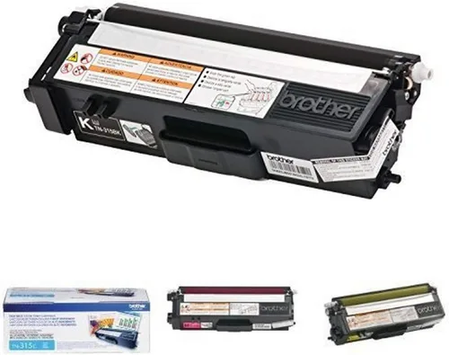 Brother TN-315 Cartucho de tóner (negro, cian, magenta, amarillo, paquete de 4) en paquete de embalaje al por menor