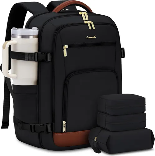 Miniatura 18 de LOVEVOOK Mochila de viaje para mujer y hombre, Beige, Mochilas de viaje