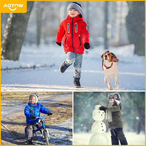 Miniatura 6 de Guantes de invierno para niños para correr con pantalla táctil, guantes cálidos para clima frío, guantes deportivos térmicos a prueba de viento