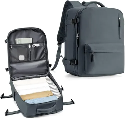 Miniatura 37 de WONHOX - Mochila grande, aprobada para vuelo, unisex, para viajes, trabajo, negocios o laptop, a1-Negro, Medium