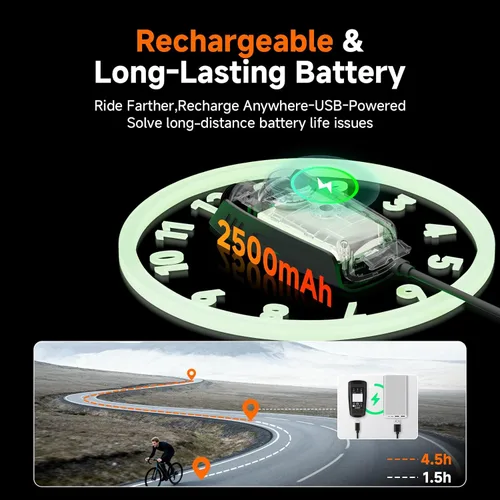 Miniatura 4 de SVBONY Cámara de bicicleta con pantalla inteligente, cámara de acción 4K60fps con rastreador GPS, velocímetro/odómetro, antivibración, luces