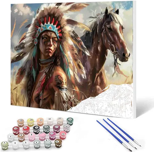 Miniatura 42 de Angel Girl - Pintura por números para adultos, corona de rosas rosadas, pintura al óleo digital, pintura acrílica, kit de pintura linda para niñas