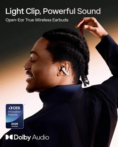 Miniatura 2 de SHOKZ OpenDots ONE - Auriculares de oído abierto, auriculares clip-on - Auriculares inalámbricos Bluetooth con micrófono - Seguros, ligeros, cómodos