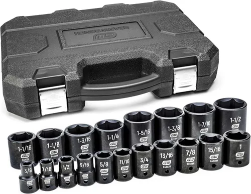 Miniatura 5 de GEARWRENCH 84931N - Juego de conectores de impacto estándar de 12 piezas, 1/2" de 6 puntos, SAE