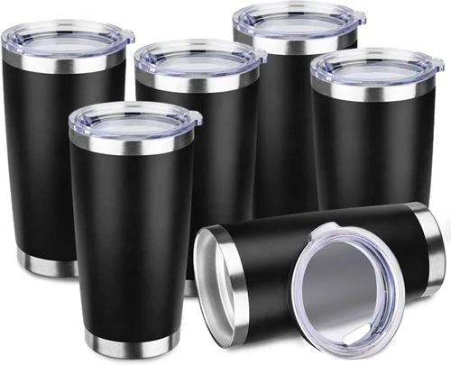 Miniatura 9 de StarSpeed Vaso de 20oz a granel con tapa, acero inoxidable de doble pared aislada al vacío, taza de café con recubrimiento de polvo para bebidas