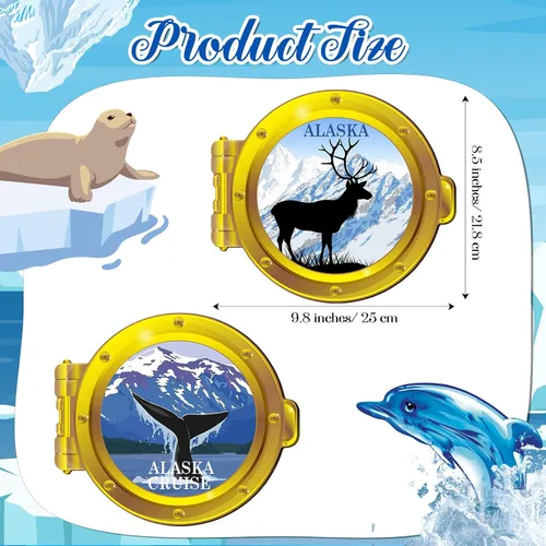 Miniatura 2 de Kanayu 2 imanes magnéticos grandes para puerta de crucero de Alaska, divertidos imanes para refrigerador, accesorios de barco, camarote y cabina