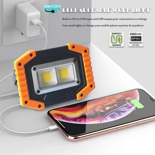 Miniatura 5 de OTYTY Luz de Trabajo LED Recargable, 30W 1500LM Luces de Inundación Portátiles Alimentadas por Batería con Base Magnética, Batería de 4200mAh