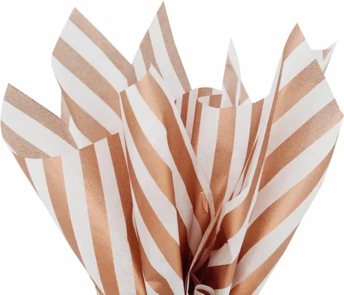 Miniatura 13 de PMLAND Papel de seda de alta calidad para envolver regalos, color negro metálico dorado con rayas zigzag, 20 x 14 pulgadas, 60 hojas