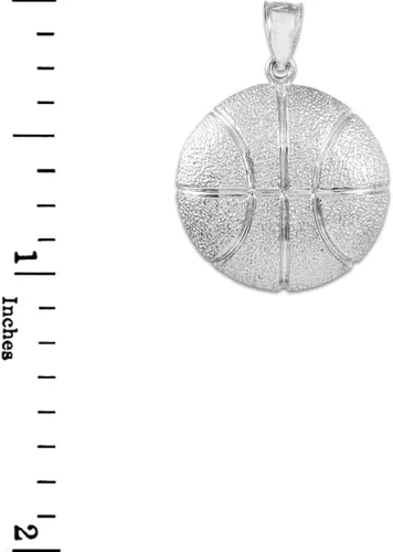 Miniatura 3 de Sports Charms Colgante de baloncesto martillado de plata de ley 925 sólida Plata esterlina