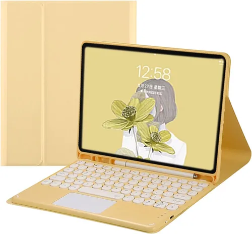 Miniatura 11 de Funda de teclado para iPad Air de 11 pulgadas (M3/M2)/iPad Air de 5ª y 4ª generación de 10.9 pulgadas con panel táctil, teclado desmontable de Azul