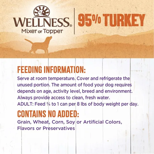 Miniatura 6 de Alimento húmedo Wellness enlatado para perros, sin granos, 95% natural, lata de 13.2 onzas (paquete de 12), Anaranjado