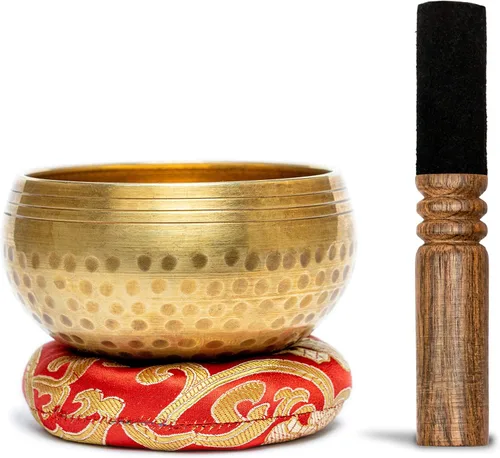 Miniatura 10 de Juego de cuencos tibetanos para cantar, cuenco de meditación martillado a mano en Nepal para yoga, meditación, atención plena, curación y equilibrio