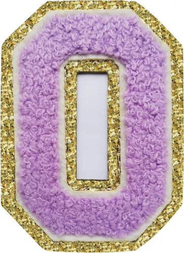 Miniatura 70 de SPRT - Parches de letras de chenilla universitaria con purpurina, parche de letras blancas para planchar con letras del alfabeto para disfraz