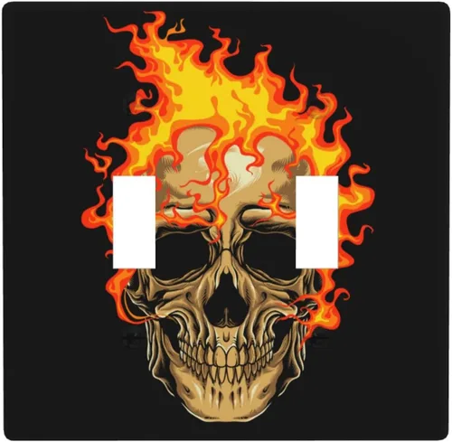 Miniatura 13 de Cubierta decorativa para interruptor de luz de eucalipto tostado, placa de pared de doble palanca, acuarela, hojas marrones, planta con cubierta