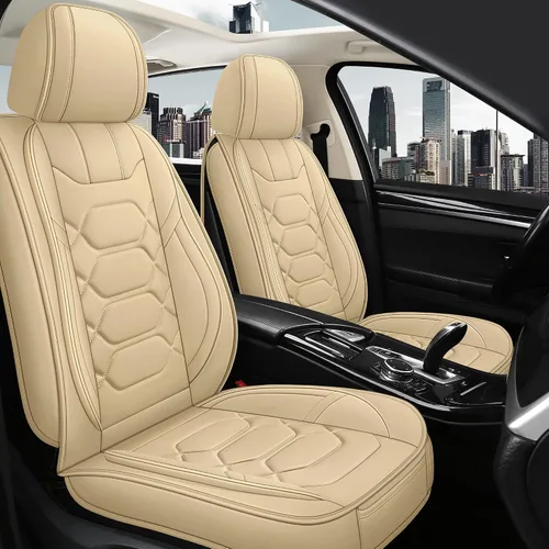 Miniatura 8 de Pariitadin Juego completo de fundas de cuero para asiento de automóvil, impermeables, transpirables, de piel sintética, fundas de asiento