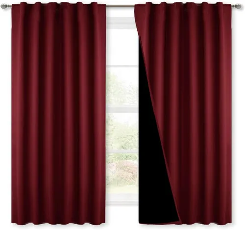 Miniatura 36 de NICETOWN Paneles de cortinas totalmente opacas para dormitorio que reducen el frío, cubiertas de ventana súper gruesas aisladas, cortinas Biscotti