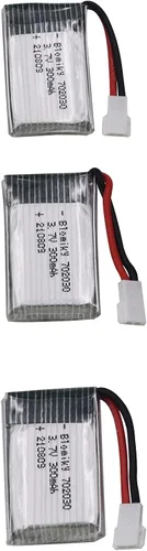 Miniatura 8 de Blomiky Paquete de 3 baterías de 3.7 V 300 mAh con enchufe MX2.0 de repuesto para control remoto a escala 1/18 Shark T12 batería 3