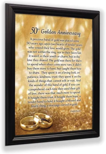 Miniatura 33 de Crossroads Home Décor Boda 50 para padres, decoraciones de 50 aniversario para fiesta, aniversario de oro, regalos de 50 años, 50 para parejas, Gris