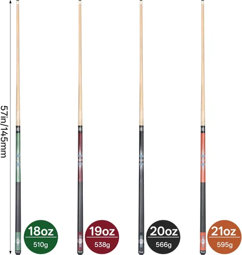 Miniatura 7 de Kmise Pool Cue Stick Set,4 Colors Canadian Maple Cue,Pool Sticks for Adults,Tacos de Billar 18 19 20 21oz for Beginner