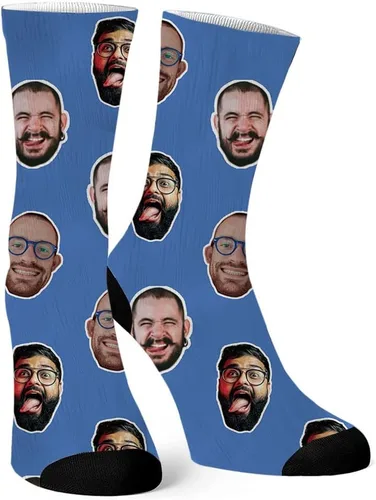 Laffyett Calcetines personalizados con fotos, calcetines de cara personalizados con imágenes, calcetines novedosos personalizados divertidos para