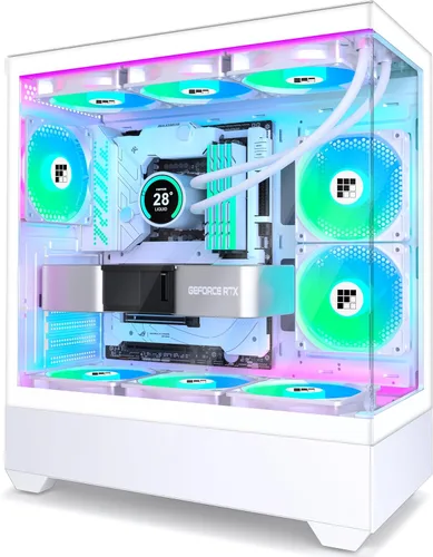 FOIFKIN F1 PC Case - 6 Ventiladores ARGB PWM Pre-Instalados, Chasis para PC de Torre Media ATX, Tipo-C, Soporte para Radiador de 360mm, FOIFKIN