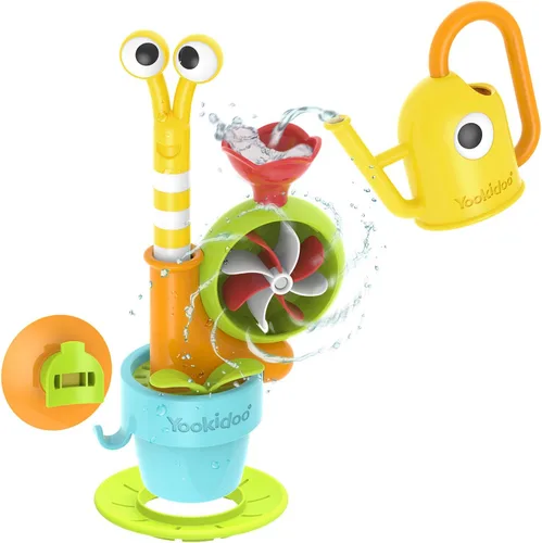 Miniatura 8 de Yookidoo Juguete de Baño con Regadera para Bebé (Edades 1-3) - Mariposa Giratoria y Pájaro Inclinable con 3 Piezas en Movimiento (Sin Moho) - Se