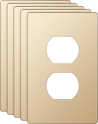 Miniatura 35 de ENERLITES Placa de pared de salida de receptáculo dúplex de tamaño mediano, placas de cubiertas de toma de corriente, tamaño medio de 1 banda, 4.88