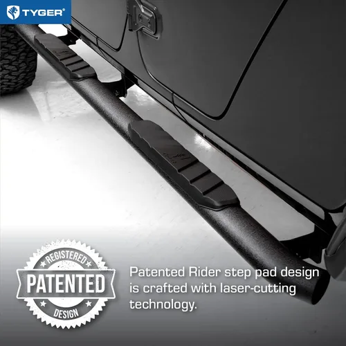 Miniatura 3 de Tyger Auto Estribos Rider de 3.5" compatibles con Jeep Wrangler JK 2007-2018 de 4 puertas (excluye JL) TG-SS2J35238 Barras Nerf de riel lateral