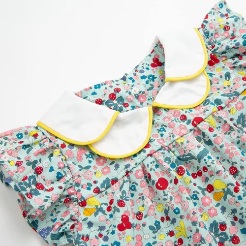 Miniatura 4 de Simplee kids Vestido azul claro para niñas Vestido de verano para niñas Vestido floral para niños pequeños Vestido de bebé azul
