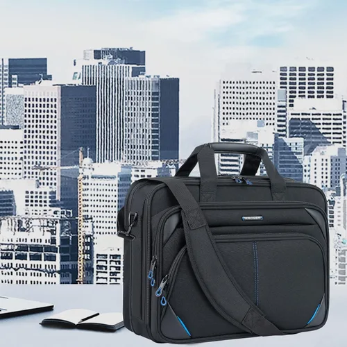 Miniatura 2 de KROSER - Bolso para laptop de 15,6 pulgadas, maletín con bandolera, bolsa de ordenador repelente al agua, funda para tableta duradera con bolsillos