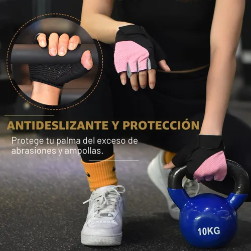 Miniatura 5 de sunnex Guantes de entrenamiento para mujer – Guantes de levantamiento de pesas transpirables con acolchado de silicona antideslizante, guantes