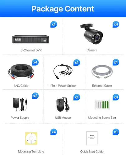 Miniatura 9 de ZOSI 8CH 5MP 3K Lite Sistema de cámara de seguridad con cable para vigilancia con detección AI de humanos y vehículos, DVR H.265+ de 8 canales y 4