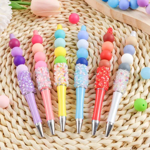 Miniatura 4 de ZIFTY 150 cuentas de silicona para hacer llaveros de 0.59 pulgadas, 30 colores, cuentas focales de silicona redondas sueltas para bolígrafos, collar