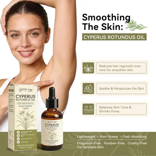 Miniatura 2 de Aceite Cyperus Rotundus para depilación: 100% puro y natural inhibidor del cabello, suero inhibidor del cabello de absorción rápida de los 60 s
