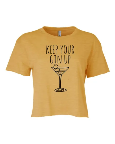 Miniatura 32 de I Wonder If Bourbon Thinks About Me Too, Cute Women's Screen Printed Crop Tee, Shirts With Sayings, Heather Gray or Gold (L, Gold)
