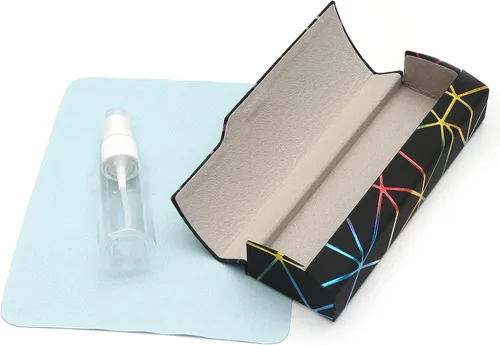 Miniatura 2 de Funda de gafas deslumbrante celosía, funda protectora portátil para gafas, cubierta rígida para gafas de moda, unisex..